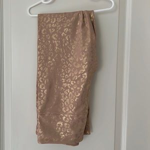 Gold and tan Zyia leggings leopard print like new never worn